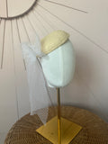 One-of-a-Kind Sustainable Straw Fascinator with Vintage Tulle Bow
