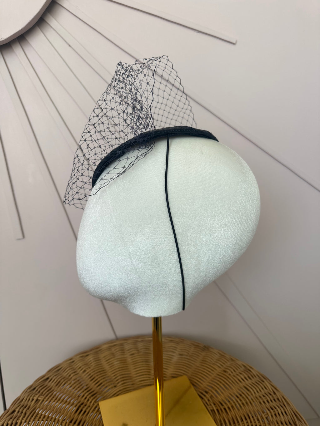 French Navy Veiled Cocktail Hat