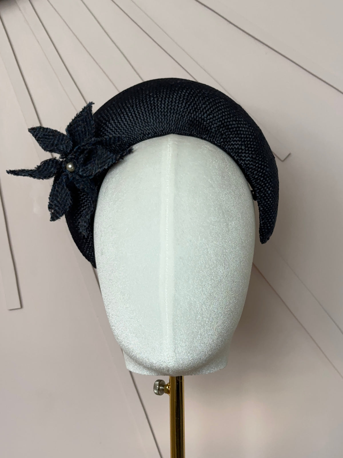 The Claire Halo Headpiece in French Navy