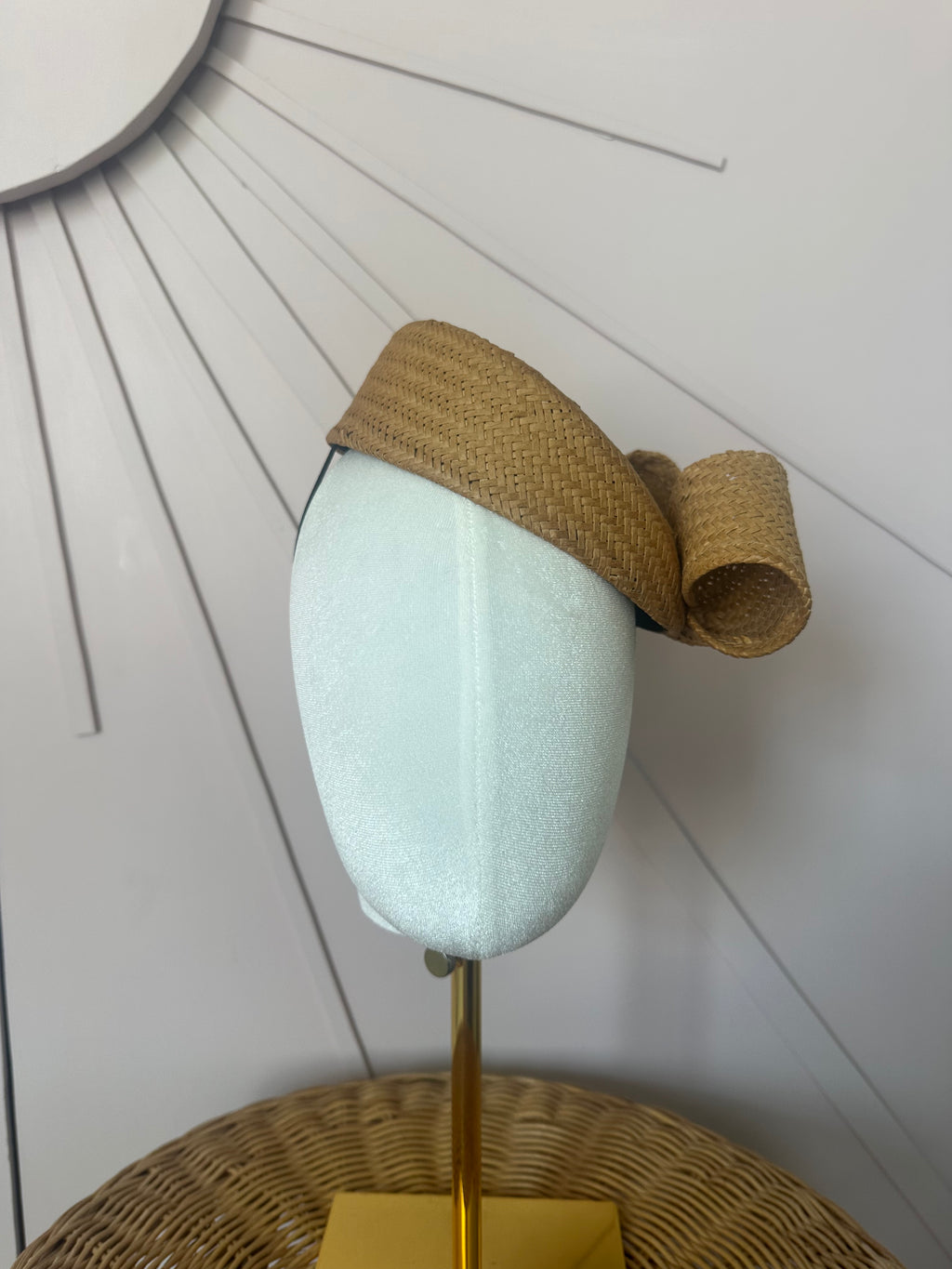 1960s Inspired Sculptural Straw Cocktail Hat