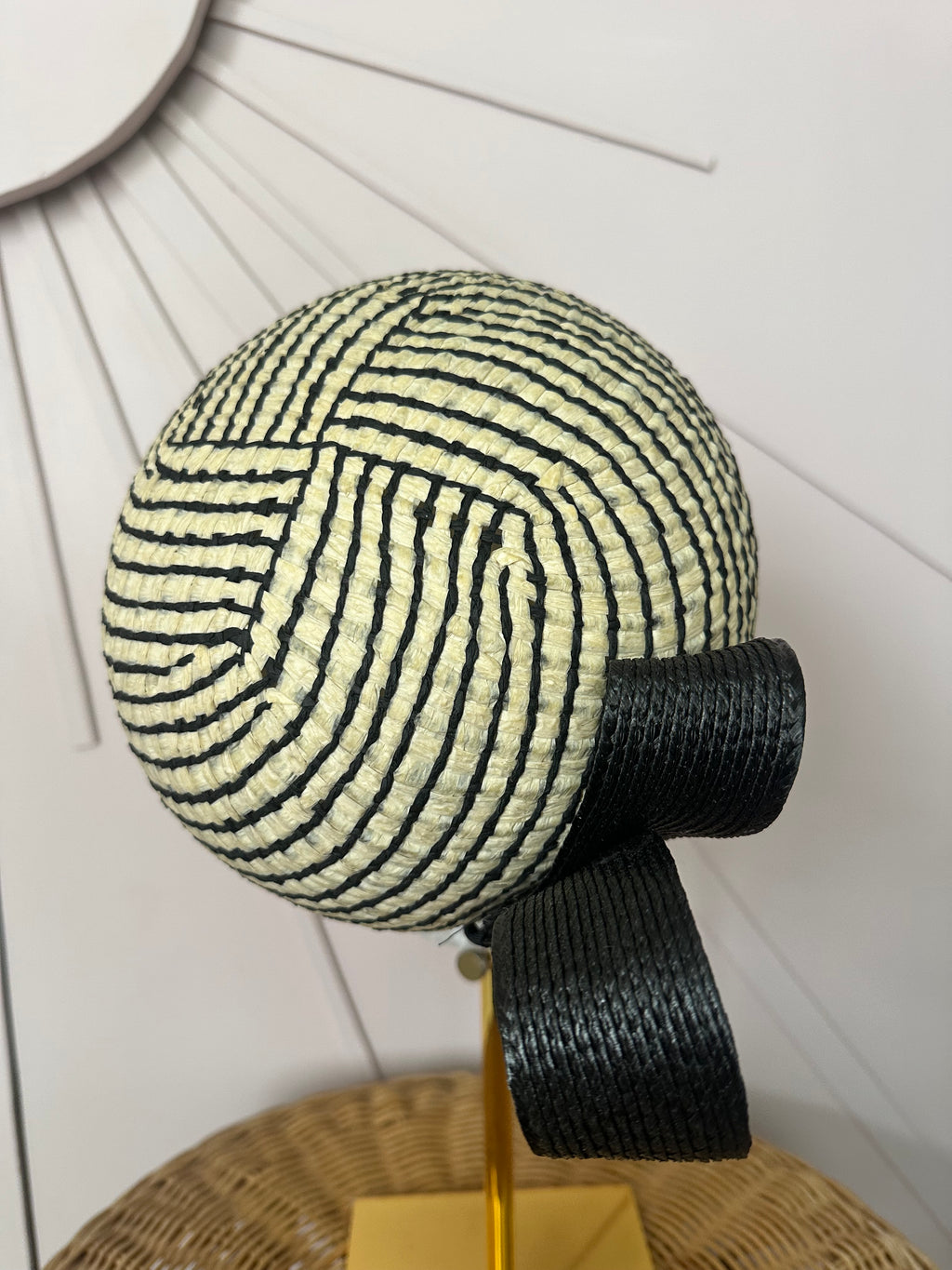 1960s Inspired Dome Halo Headpiece with Vintage Poly Braid
