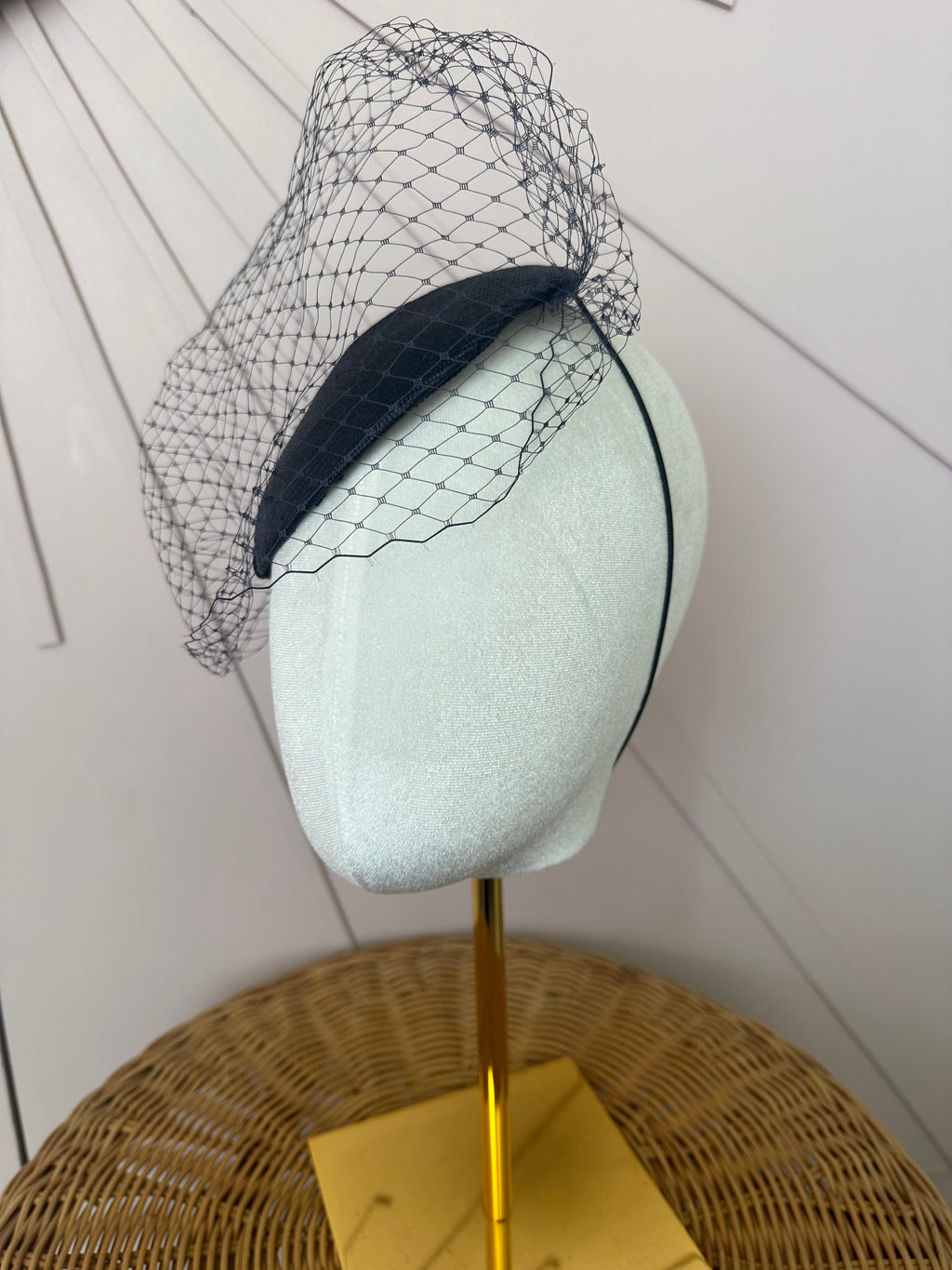 French Navy Veiled Cocktail Hat
