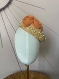 Pale Coral Chiffon Floral Cocktail Hat