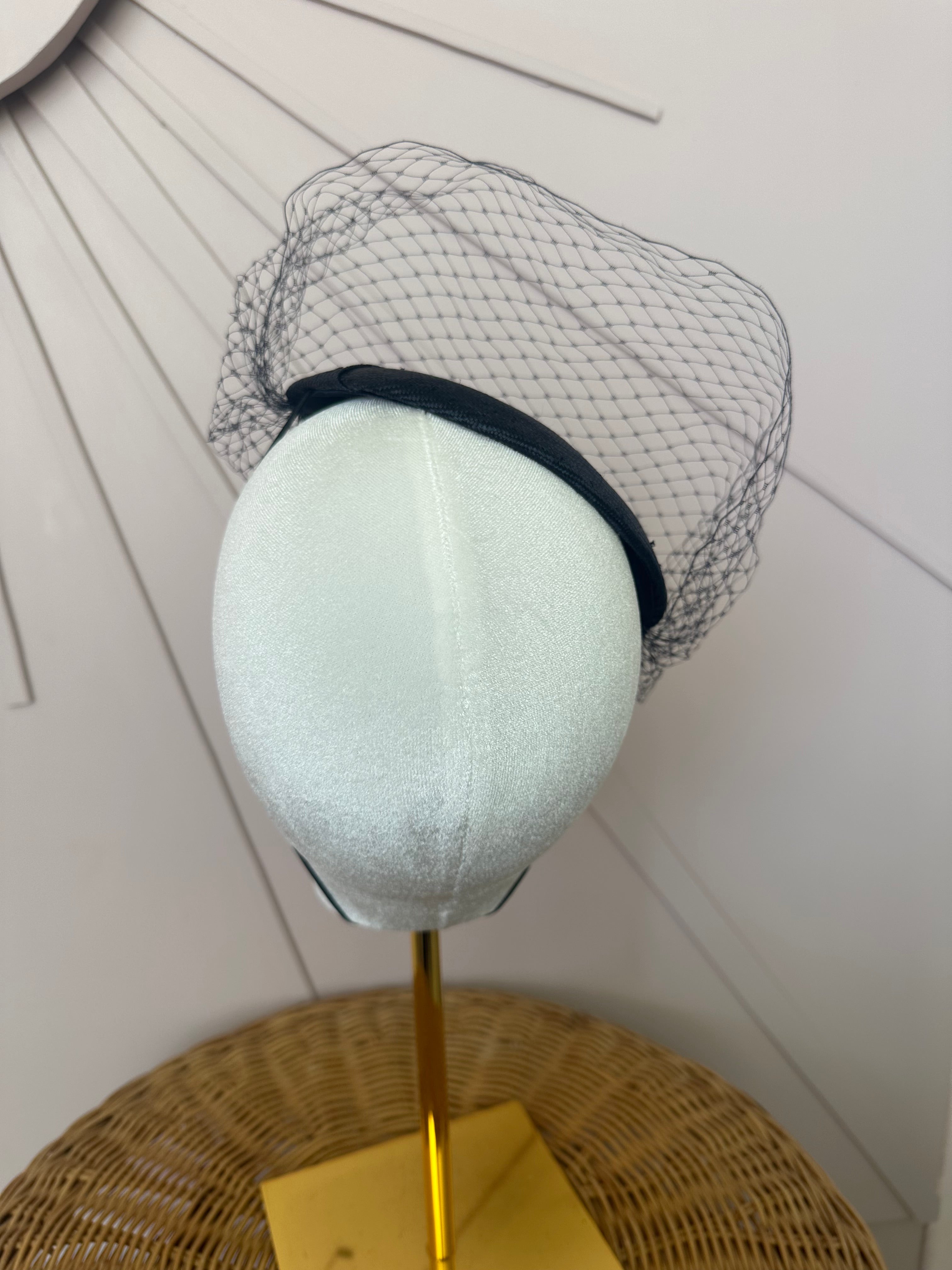 French Navy Veiled Cocktail Hat
