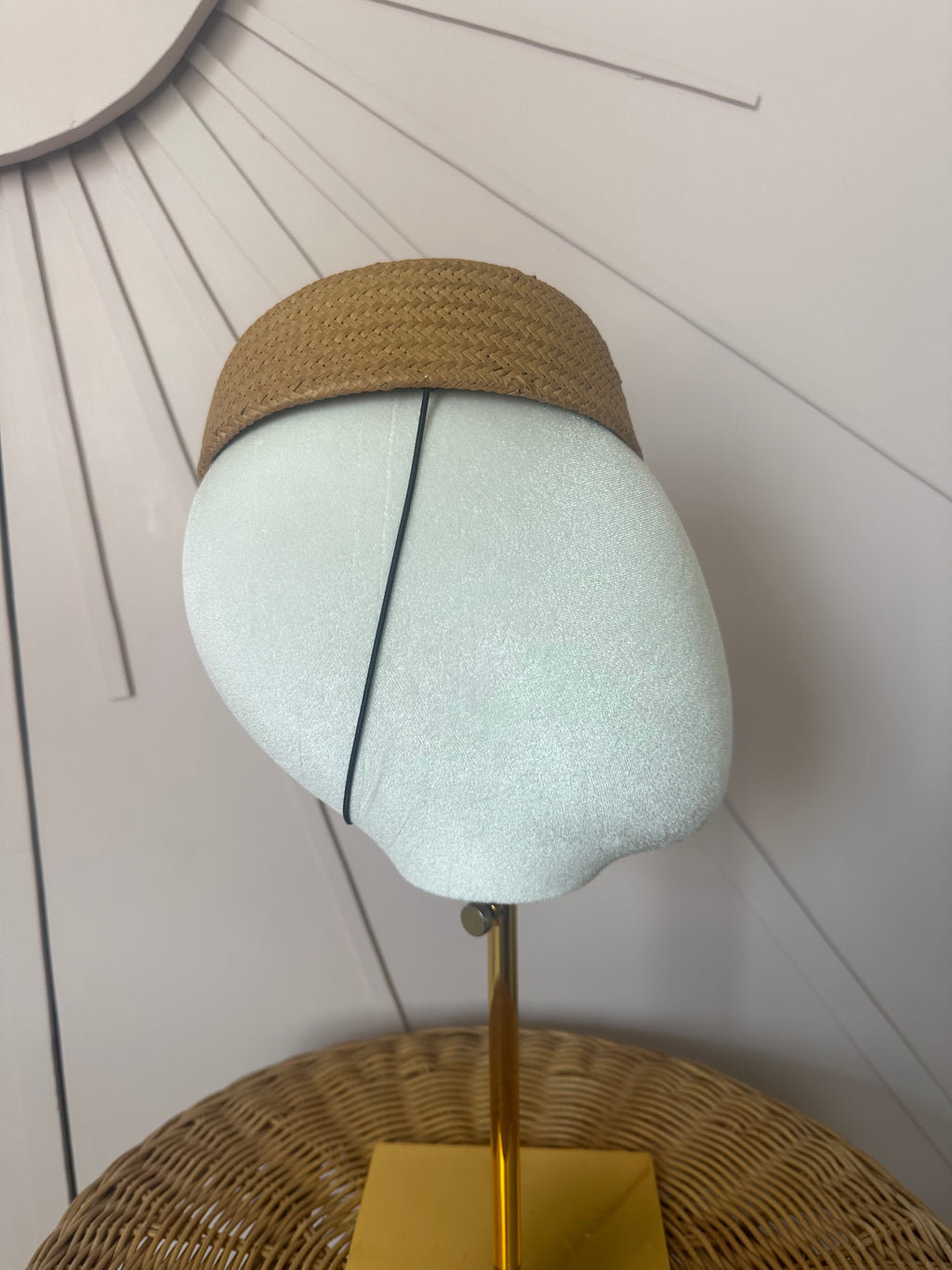 1960s Inspired Sculptural Straw Cocktail Hat