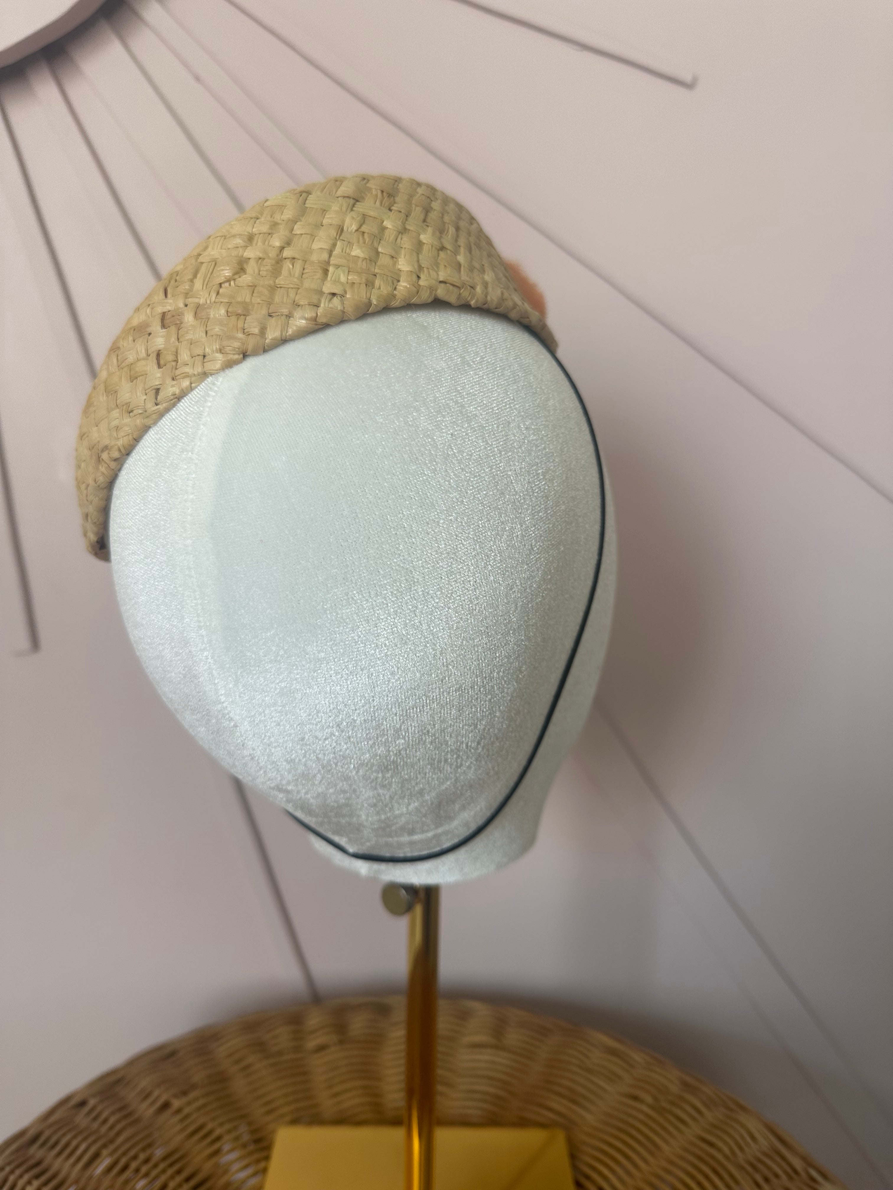 Pale Coral Chiffon Floral Cocktail Hat