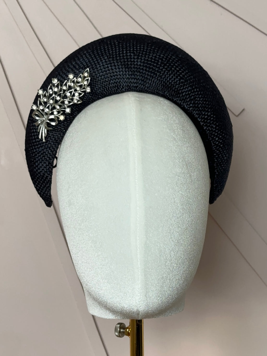 The Claire Halo Headpiece in French Navy