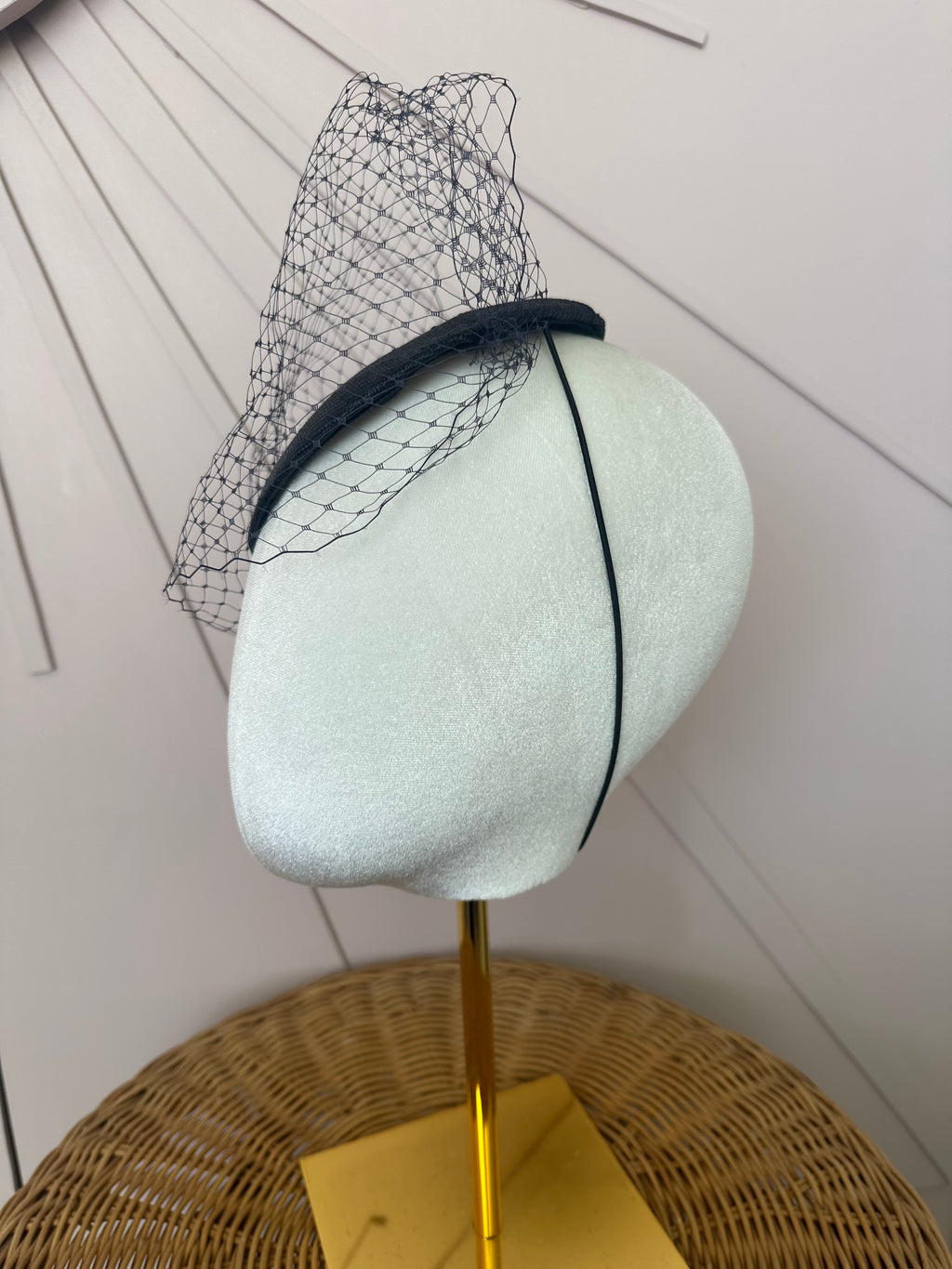 French Navy Veiled Cocktail Hat