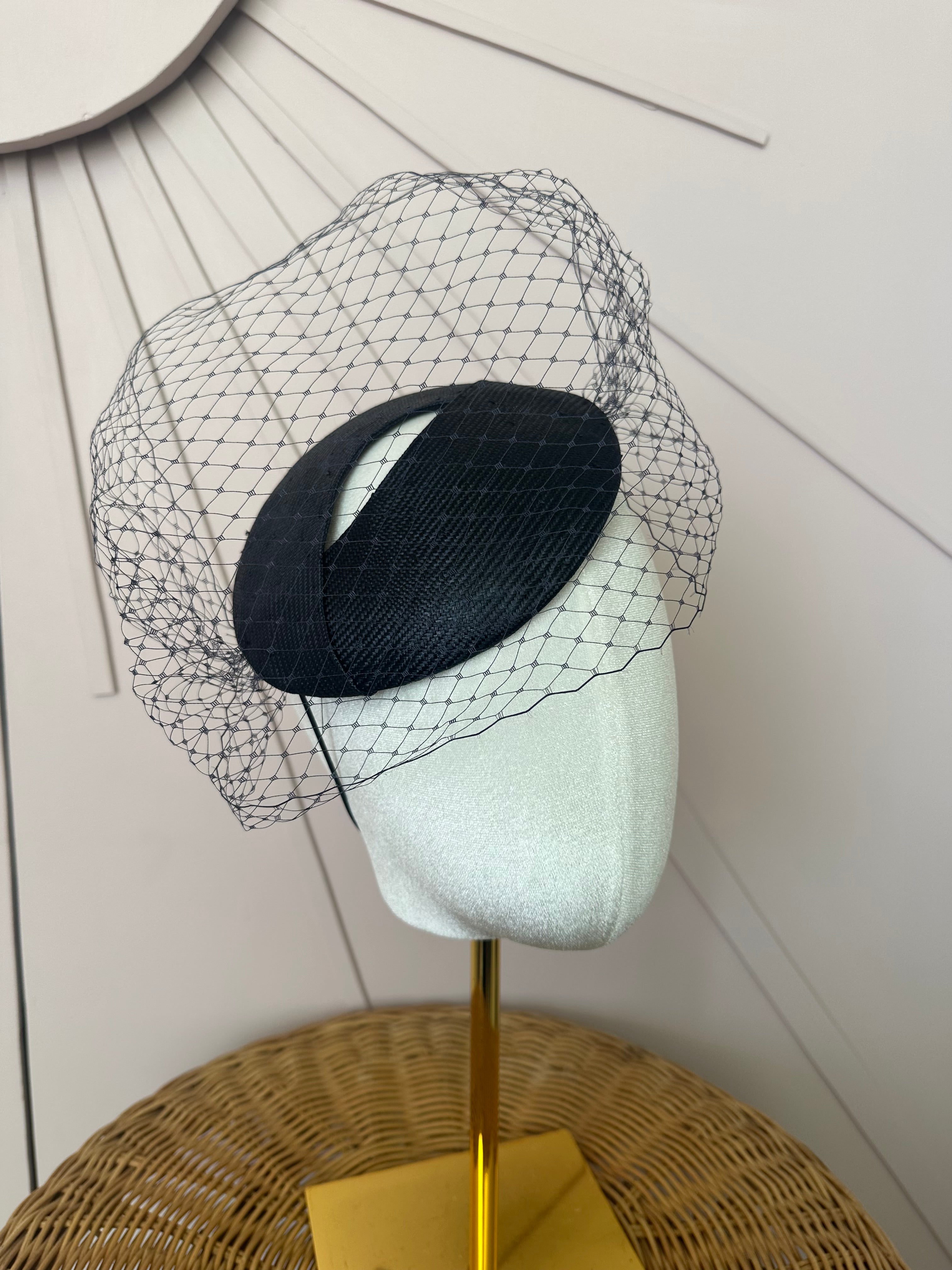 French Navy Veiled Cocktail Hat