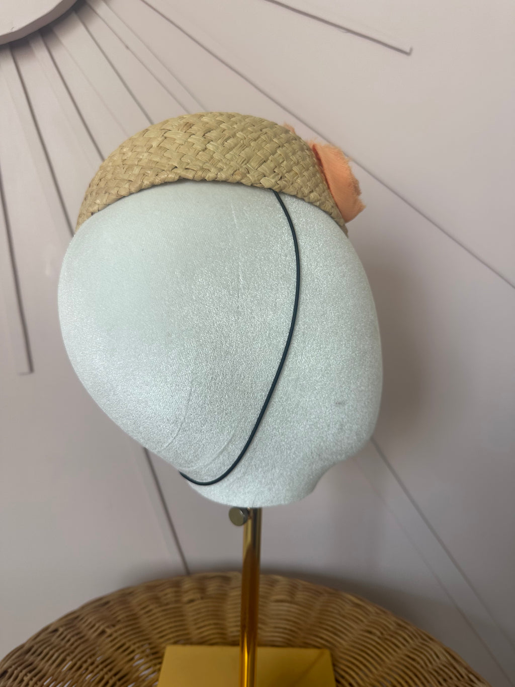 Pale Coral Chiffon Floral Cocktail Hat