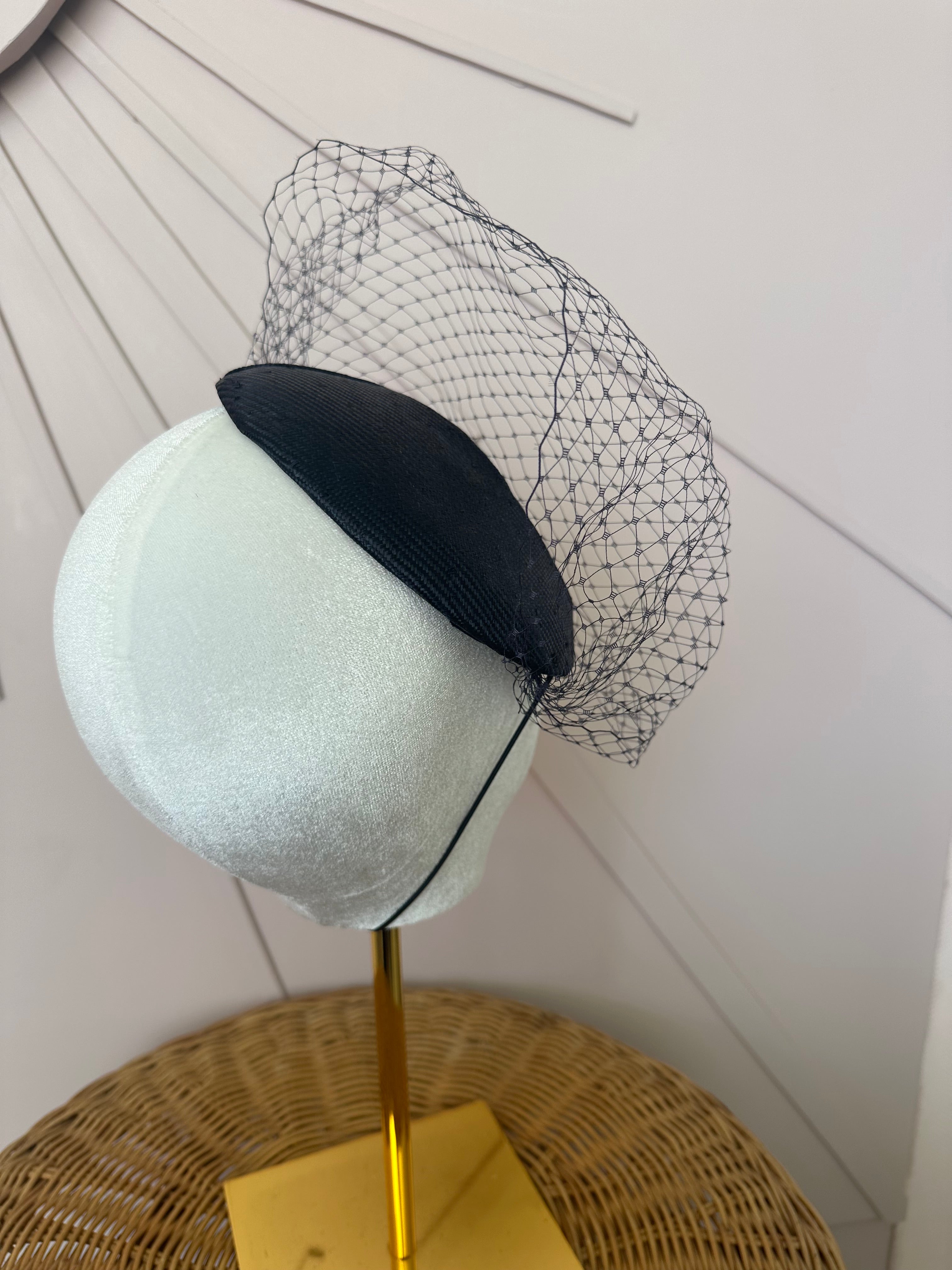 French Navy Veiled Cocktail Hat