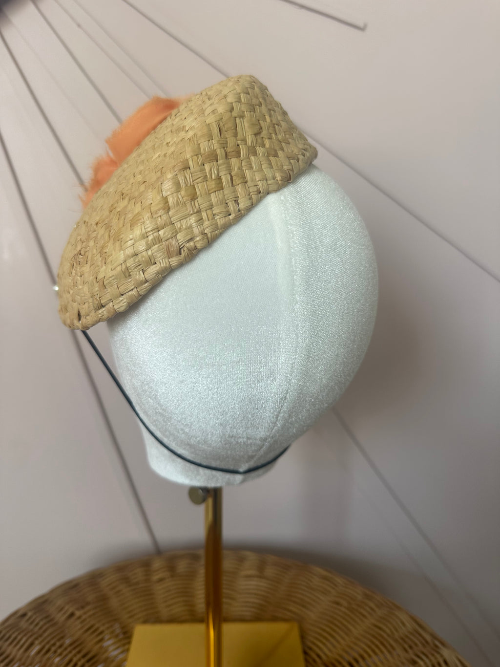 Pale Coral Chiffon Floral Cocktail Hat