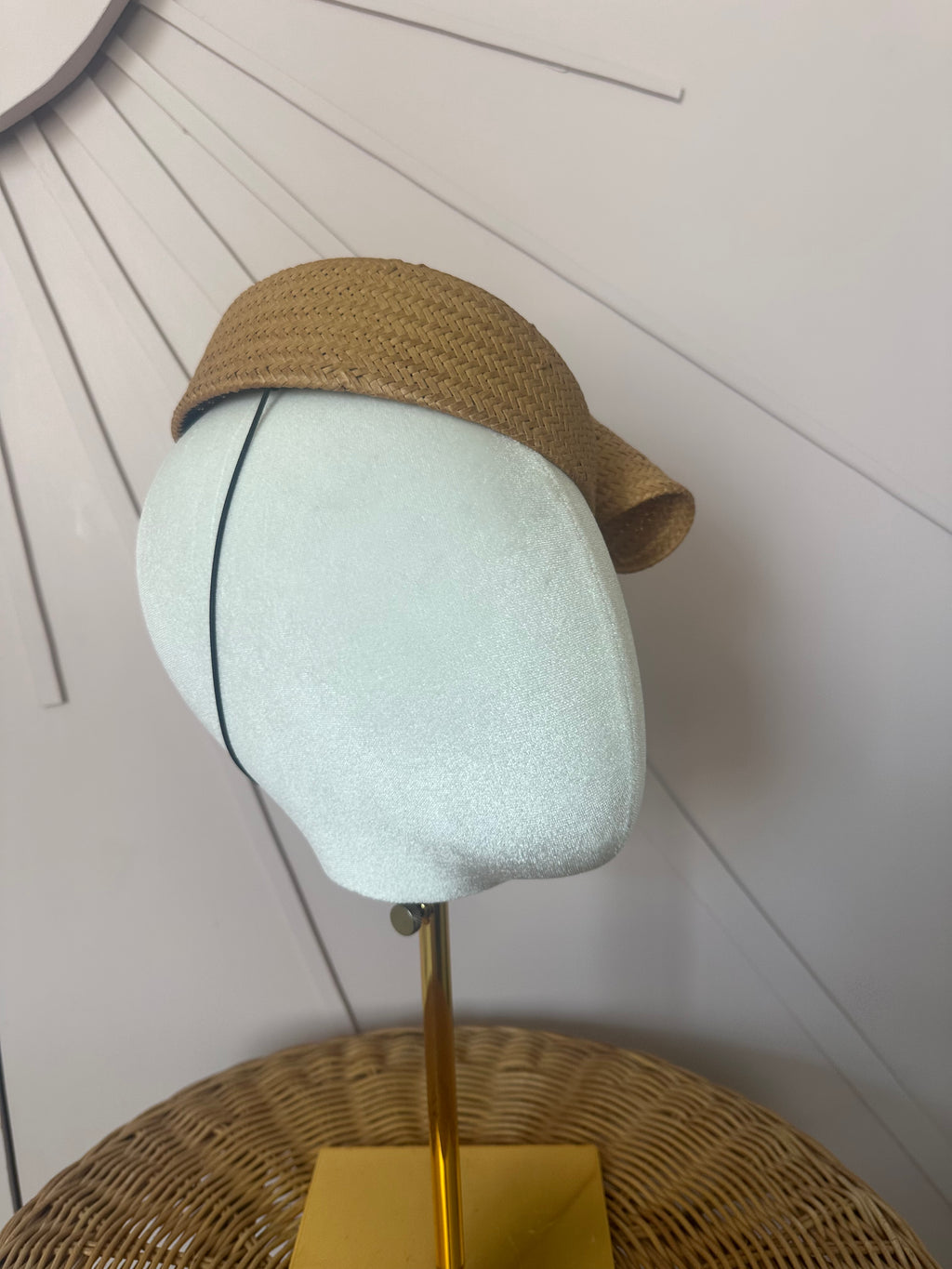 1960s Inspired Sculptural Straw Cocktail Hat