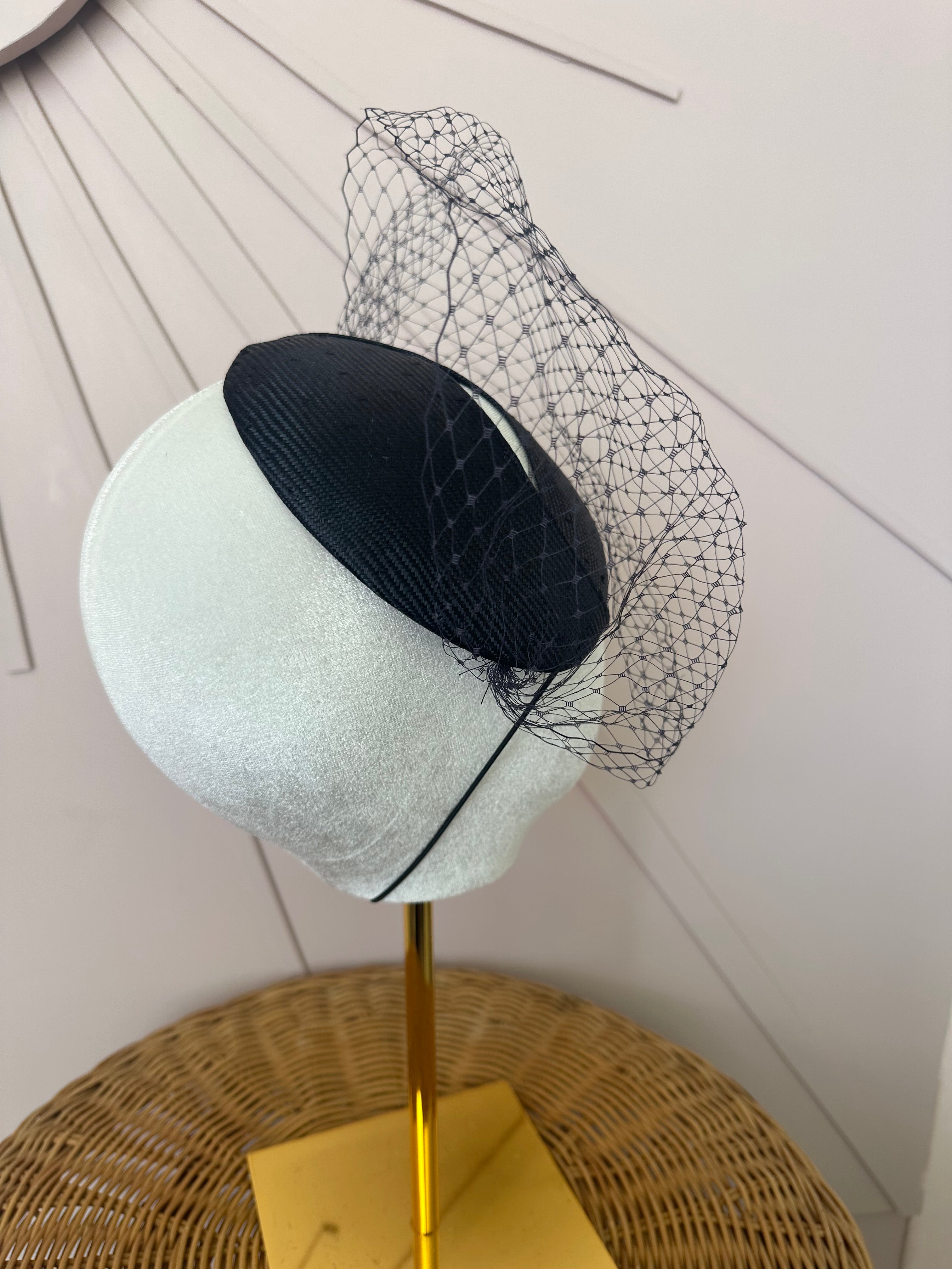French Navy Veiled Cocktail Hat